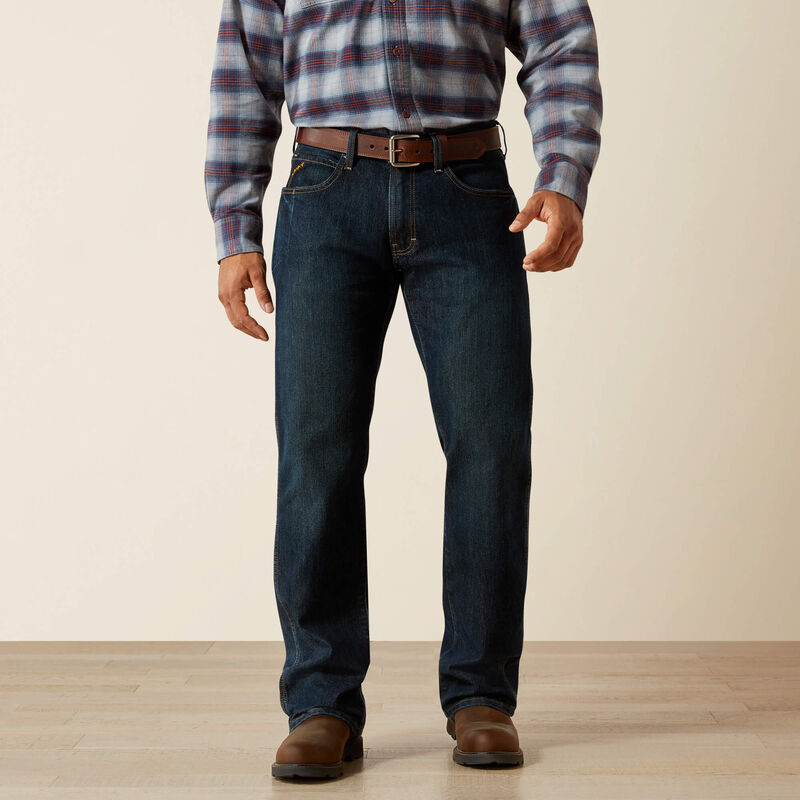 Ariat MENS Rebar M5 Straight DuraStretch Basic Stackable Straight Leg Jean Blackstone