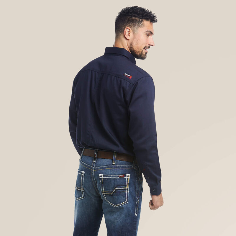 Ariat 10018816 MENS FR SOLID LS WORK SHIRT NAVY