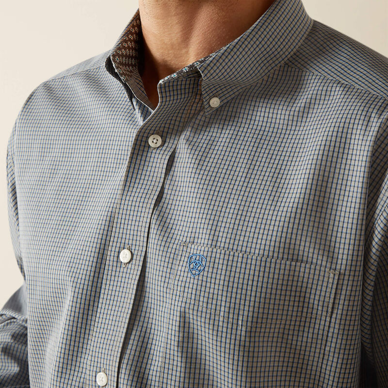 Ariat Men's Wrinkle Free Clayton Classic Fit Shirt LIGHT GREY