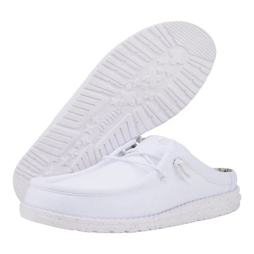 HEY DUDE Wally Slip Stretch Canvas White