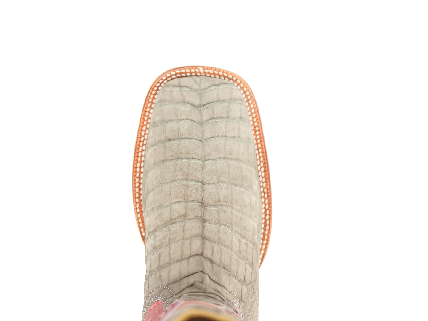 R. Watson Nubuck Charcaoal Caiman Belly/Rosa Goat