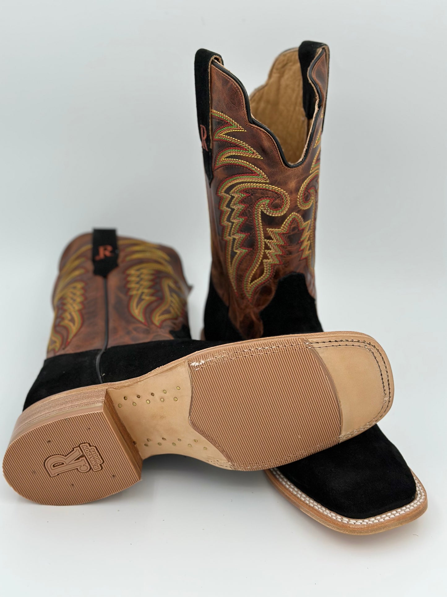 R. Watson 10" Roughout Black Square Toe