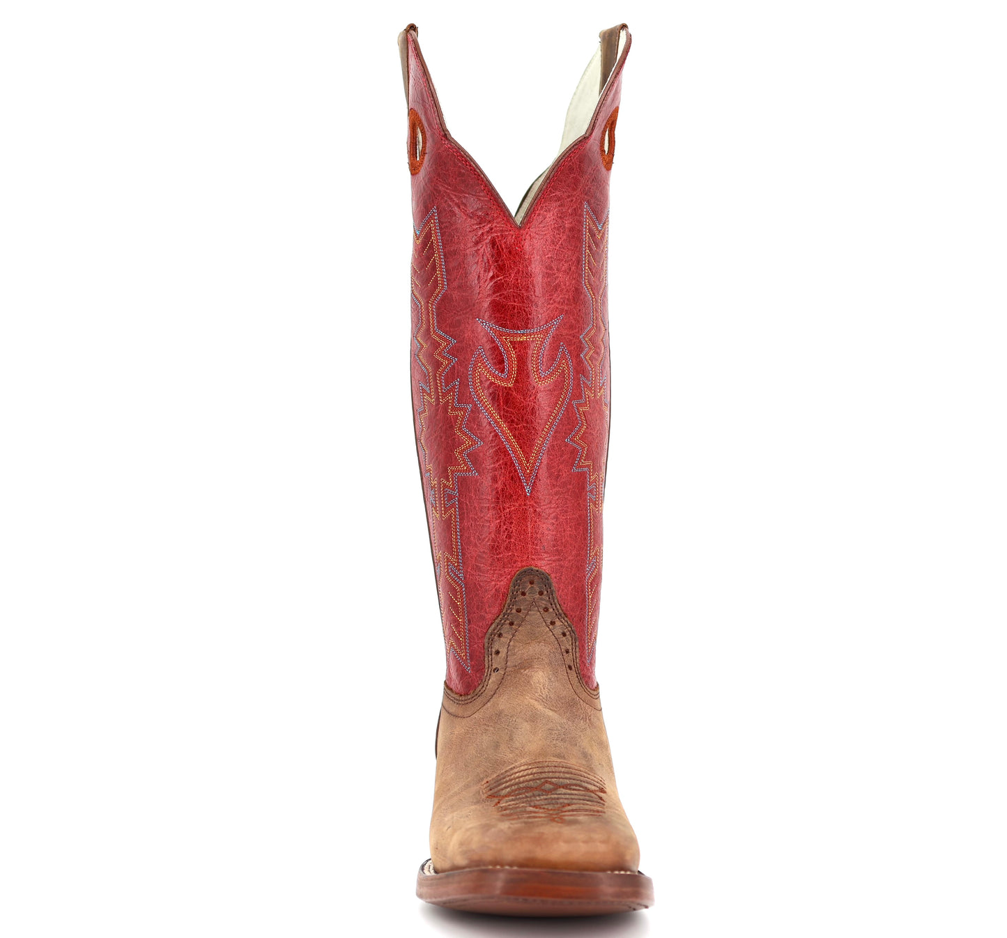 Hondo Waxy Brown and Red Square Toe Boot