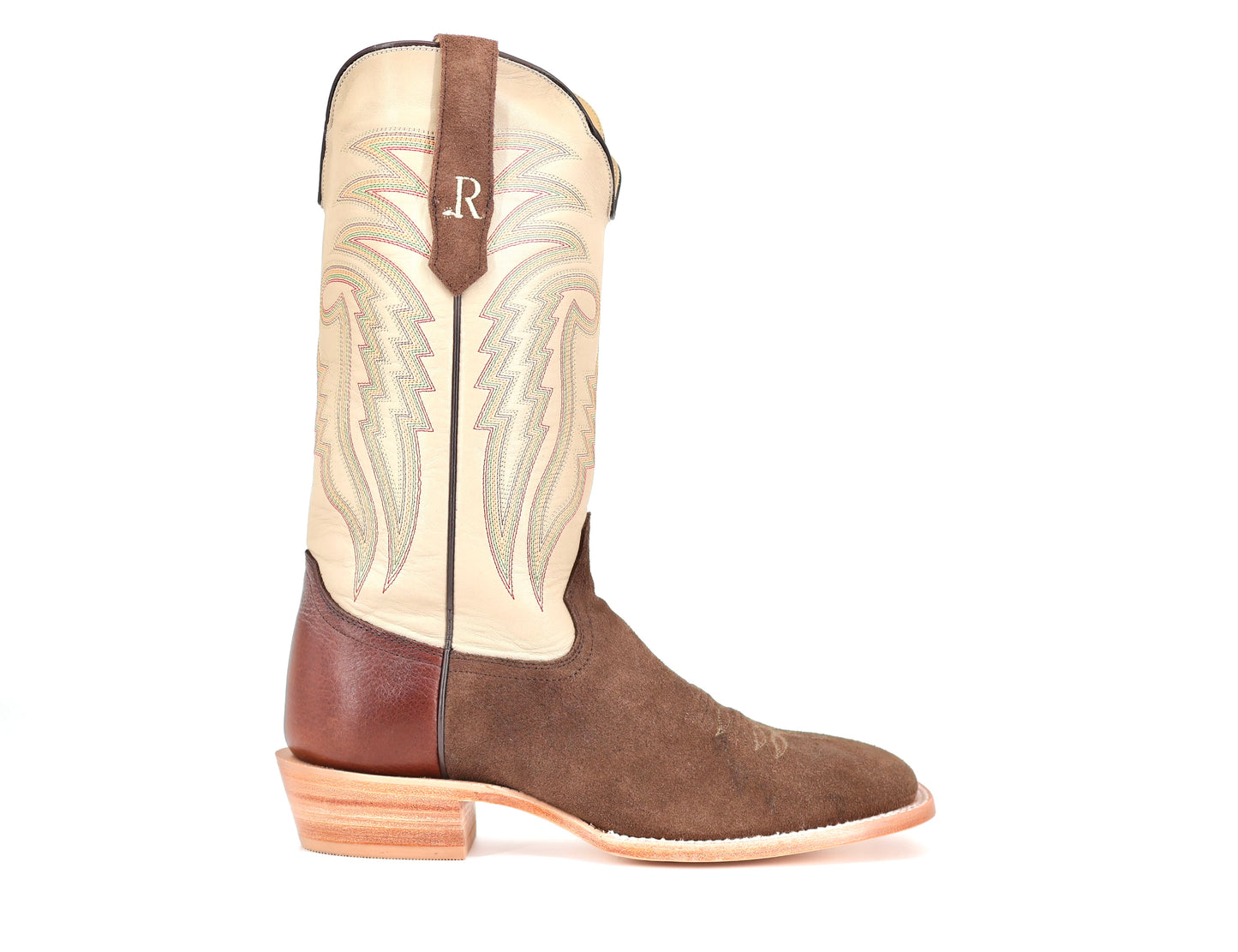R. Watson Chocolate Heavy Roughout Cowhide/Bone Sinatra Cowhide