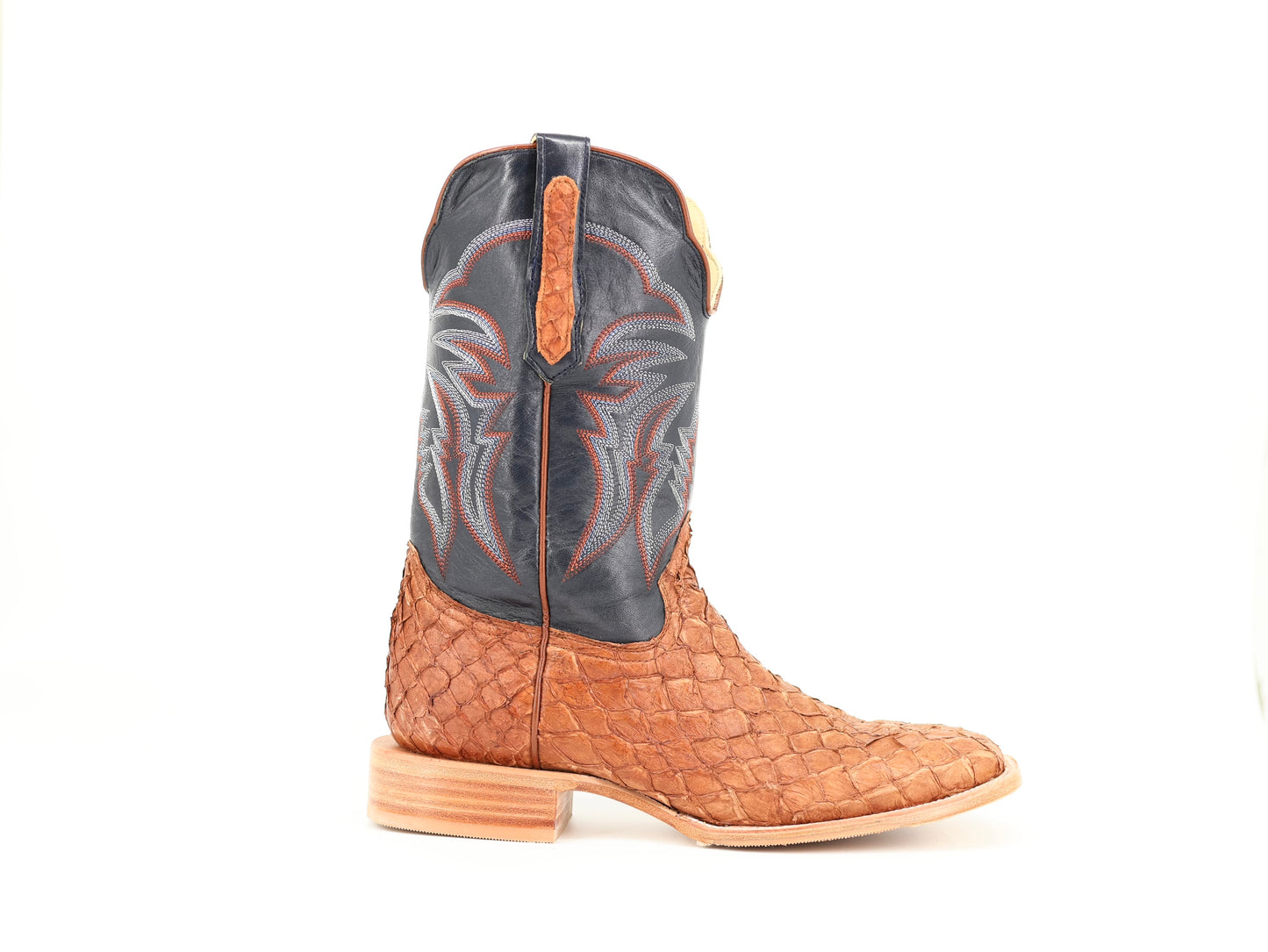 R. Watson RW7802-2 Matte Cognac Pirarucu/Deep Pacific Cowhide