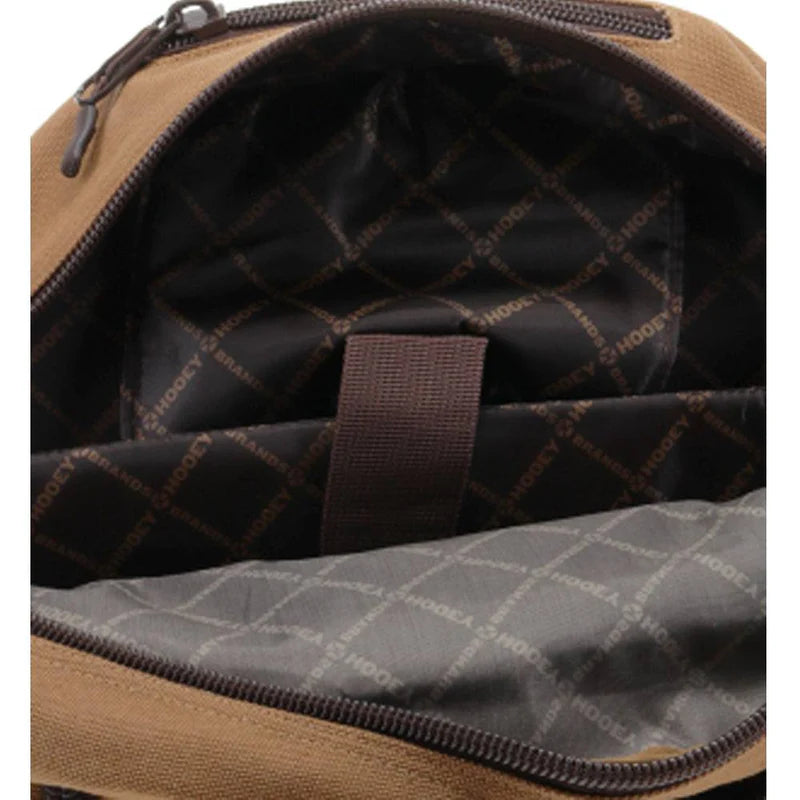 Hooey Mule Backpack Boot Carrying Tan Body with Brown Brown / Black Lid and Accents