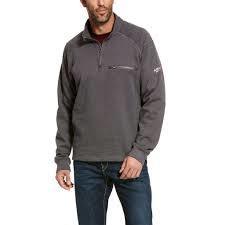 Ariat MENS FR REV 1/4 ZIP TOP CHARCOAL HEATHER