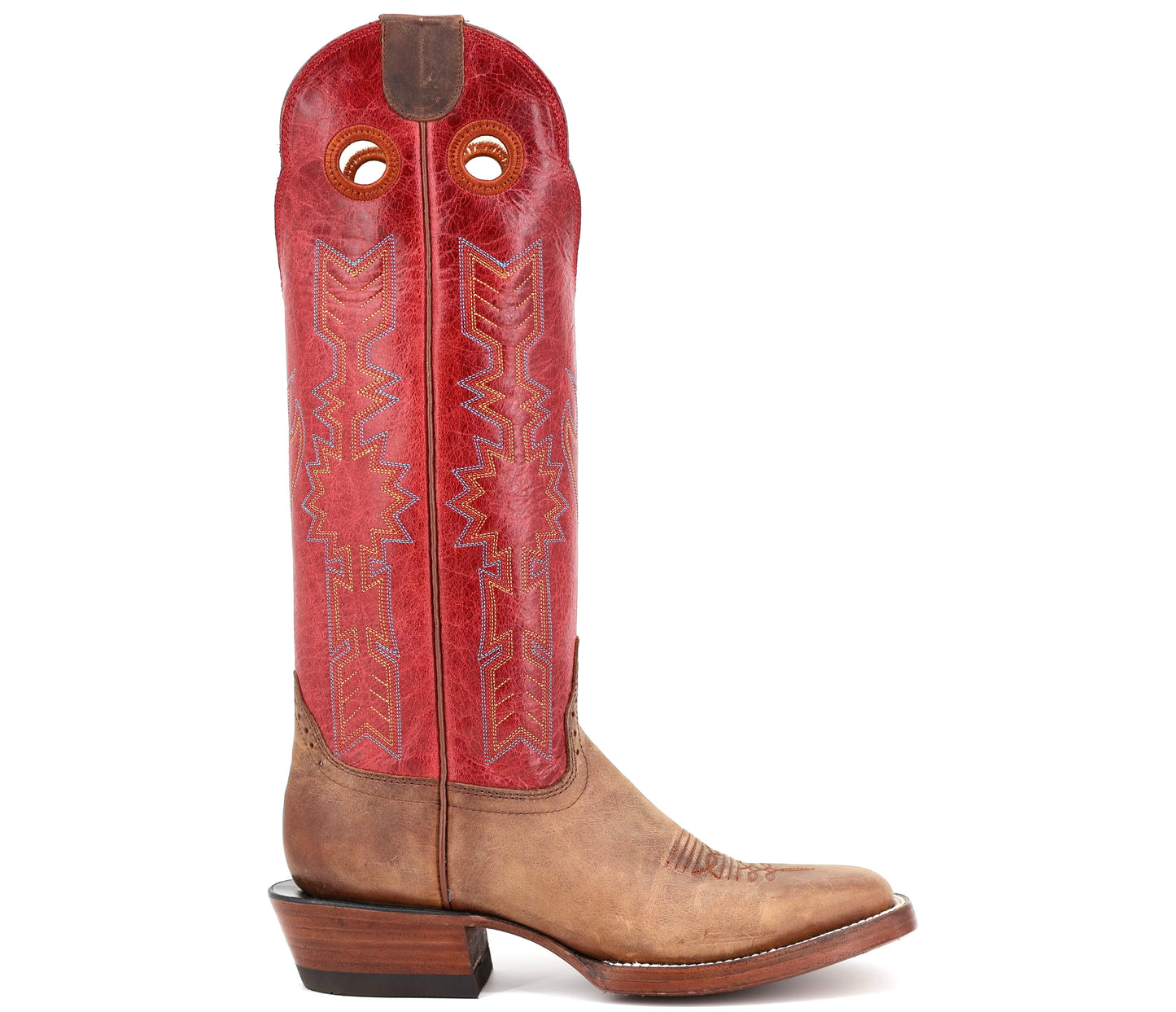 Hondo Waxy Brown and Red Square Toe Boot