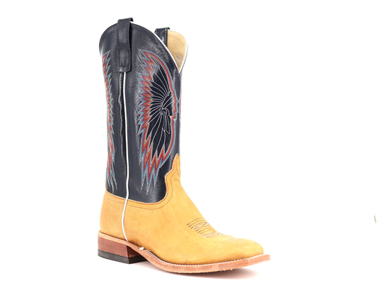 Anderson Bean S3007 Rust Burnished Crazyhourse 13" Essex Blue Kidskin