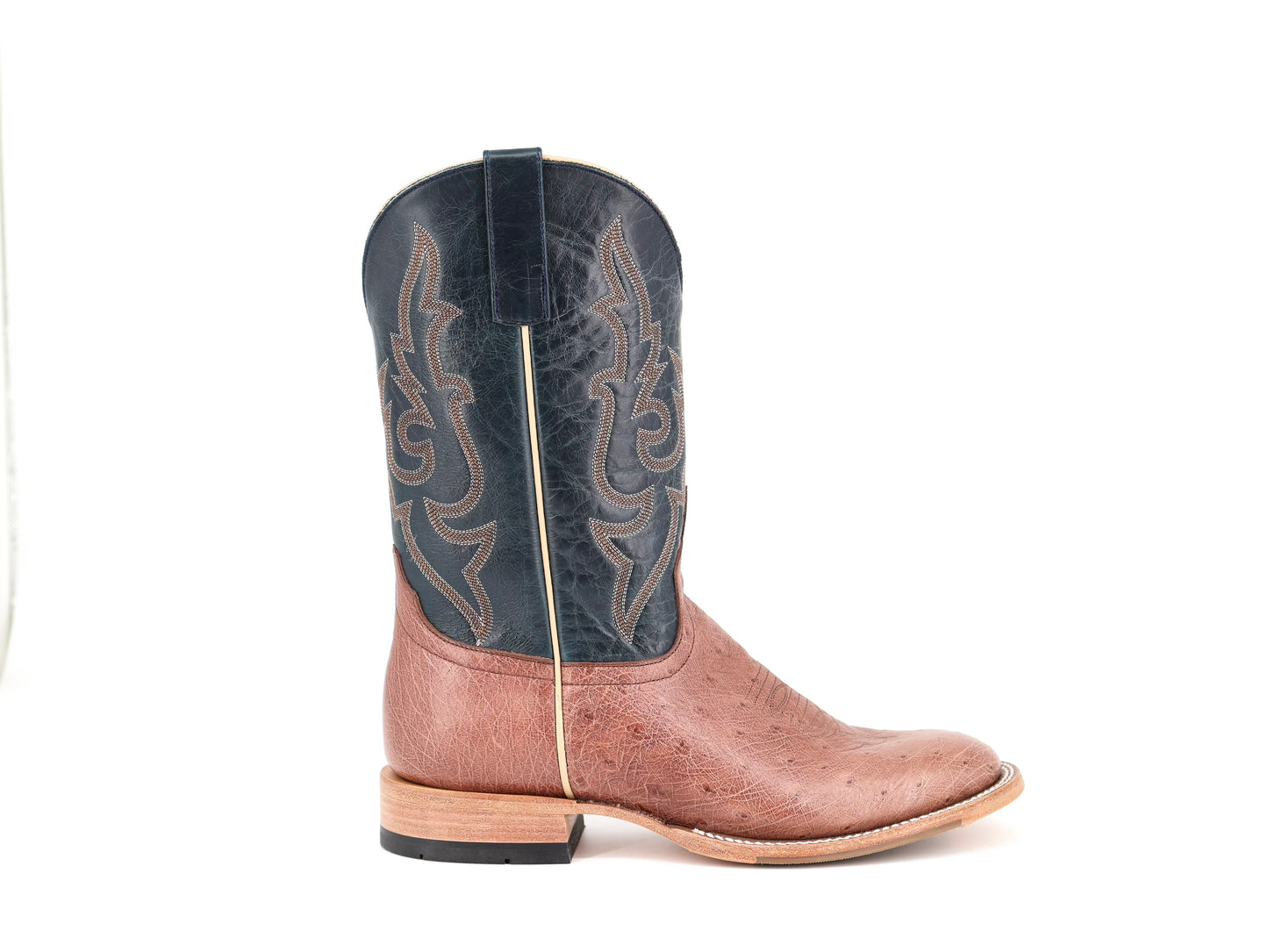 Horse Power Rum Brown Smooth Ostrich Round Toe