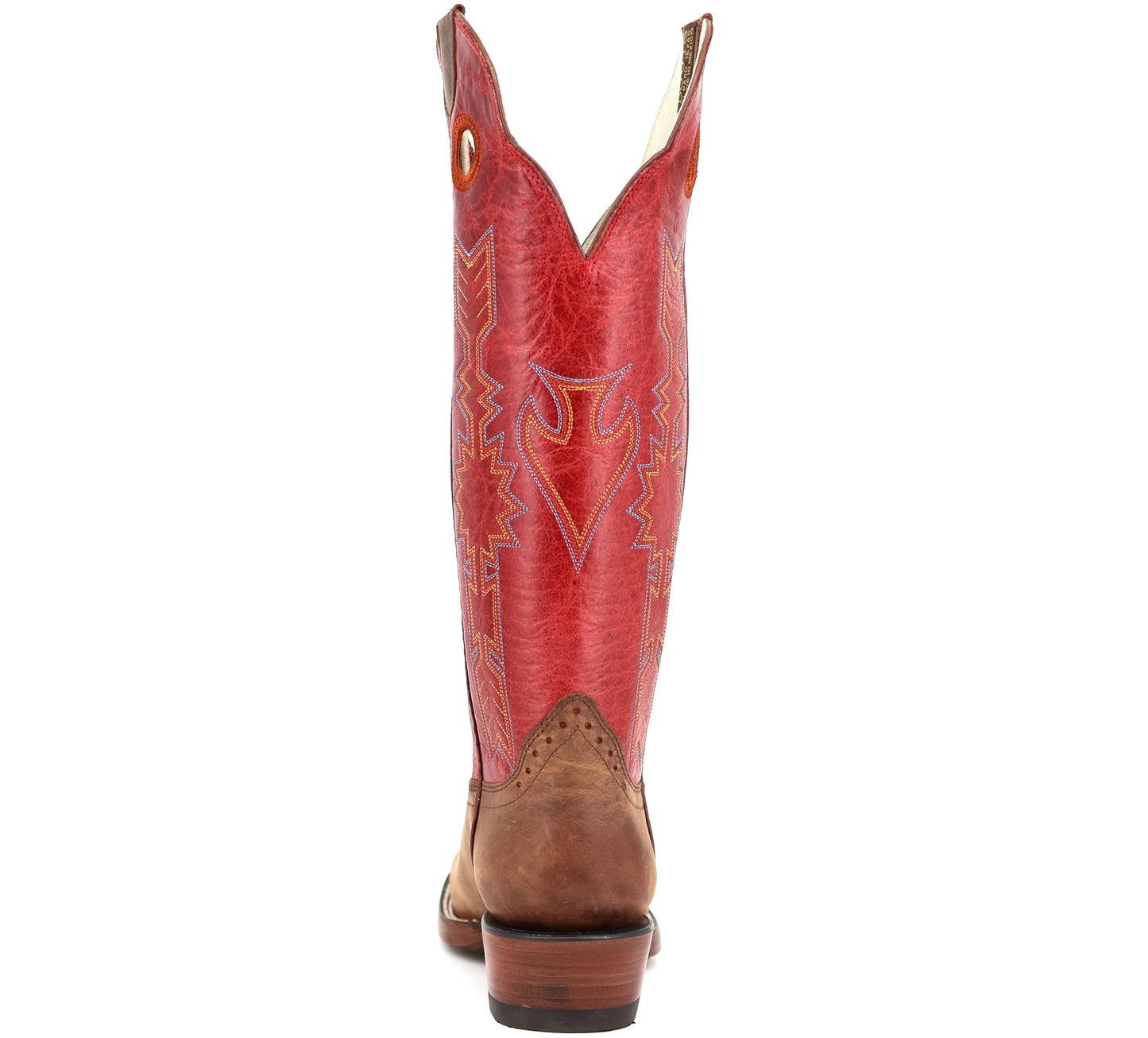 Hondo Waxy Brown and Red Square Toe Boot
