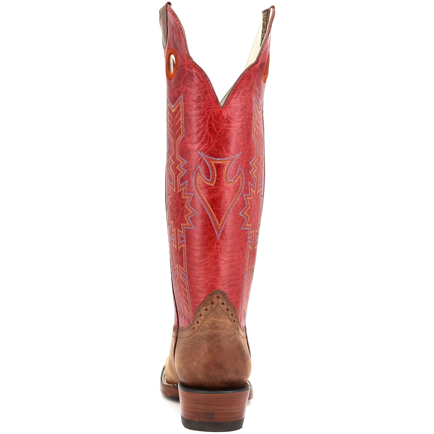 Hondo Waxy Brown and Red Square Toe Boot