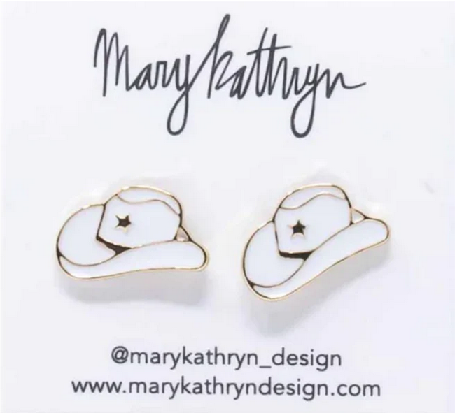 White Cowboy Hat Studs