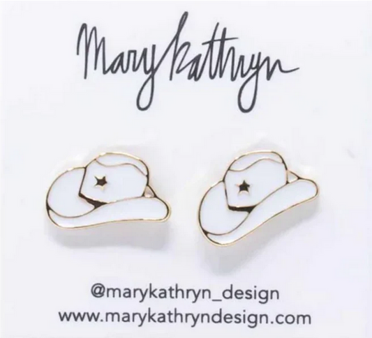 White Cowboy Hat Studs