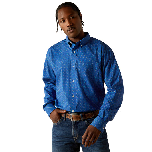 Ariat Men's Wrinkle Free Chase Classic Fit Shirt COBALT