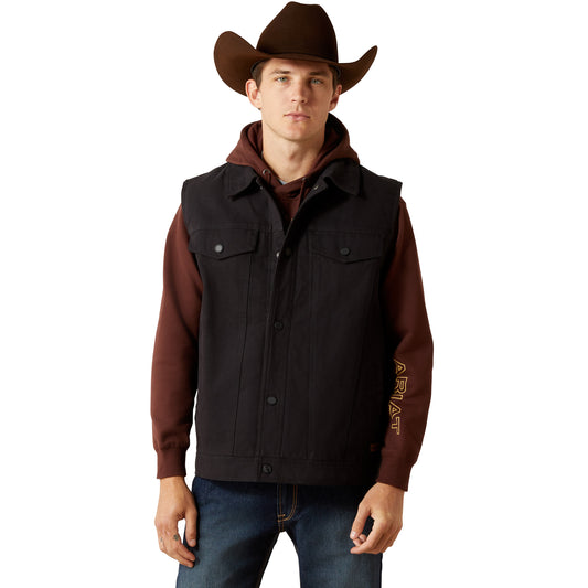 Ariat Men's Canvas Rancher Vest BLACK