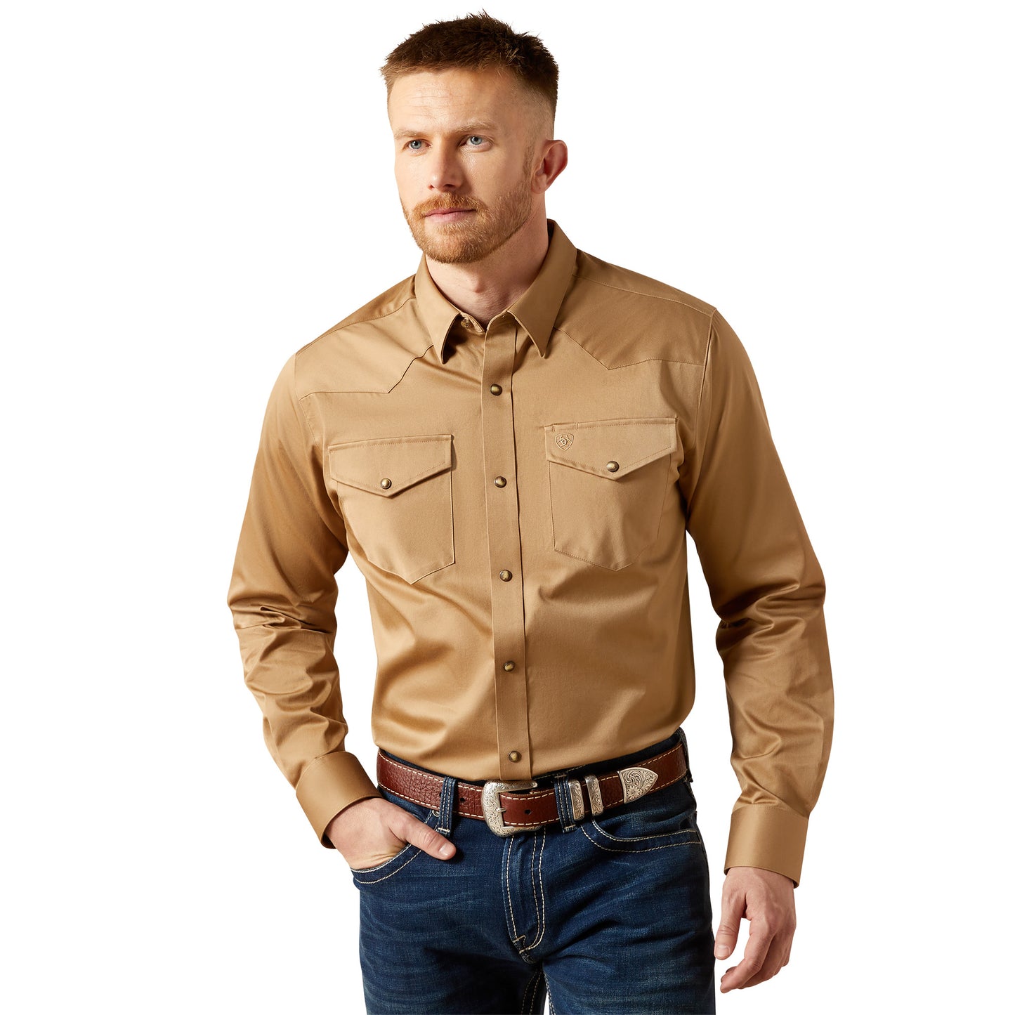 Ariat 10065873 MNS Solid Twill Fitted Shirt KHAKI