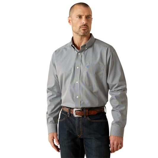 Ariat Men's Wrinkle Free Clayton Classic Fit Shirt LIGHT GREY