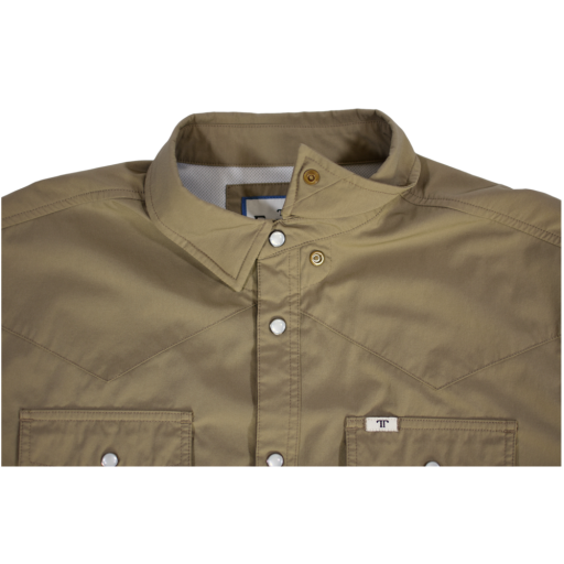 FERRELL MEN'S KHAKI LONG SLEEVE SNAP SHIRT