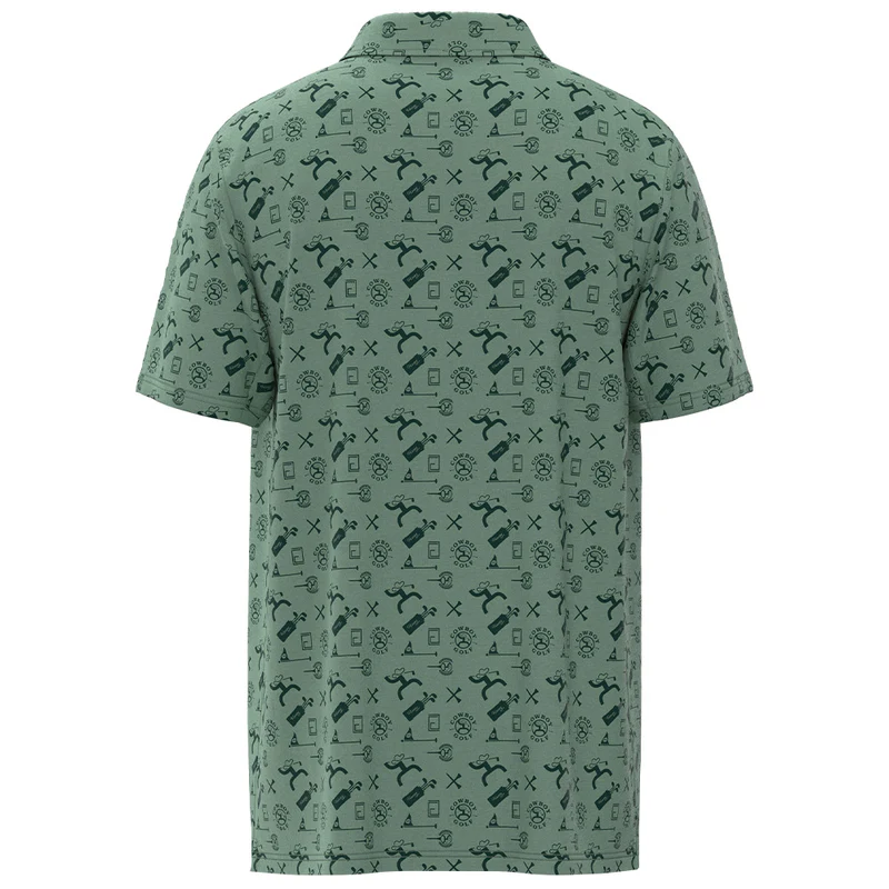 Hooey Weekender Men's Polo Aqua Green Cowboy Golf