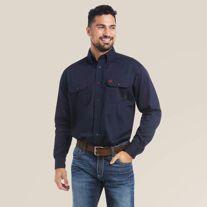 Ariat 10018816 MENS FR SOLID LS WORK SHIRT NAVY