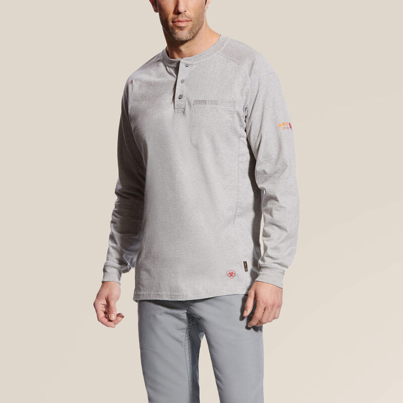 Ariat 10022599 MNS FR AIR HENLEY LS SILVER FOX HEATHER