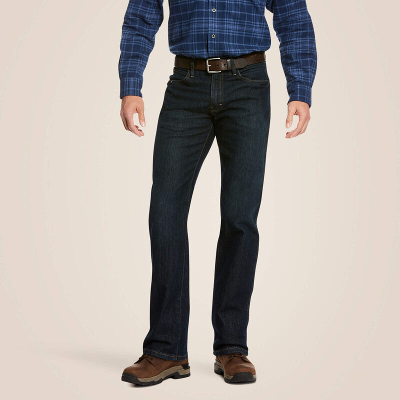 Ariat MENS Rebar M4 Relaxed DuraStretch Basic Stackable Straight Leg Jean Blackstone