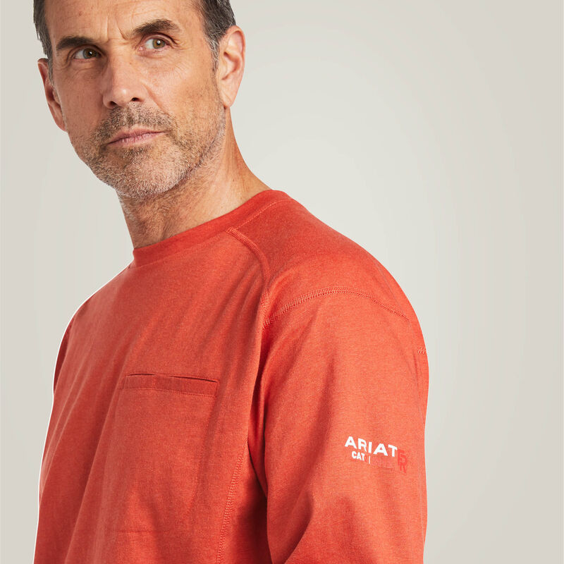 Ariat 10039390 MENS FR AIR CREW LS T-SHRT VOLCANIC
