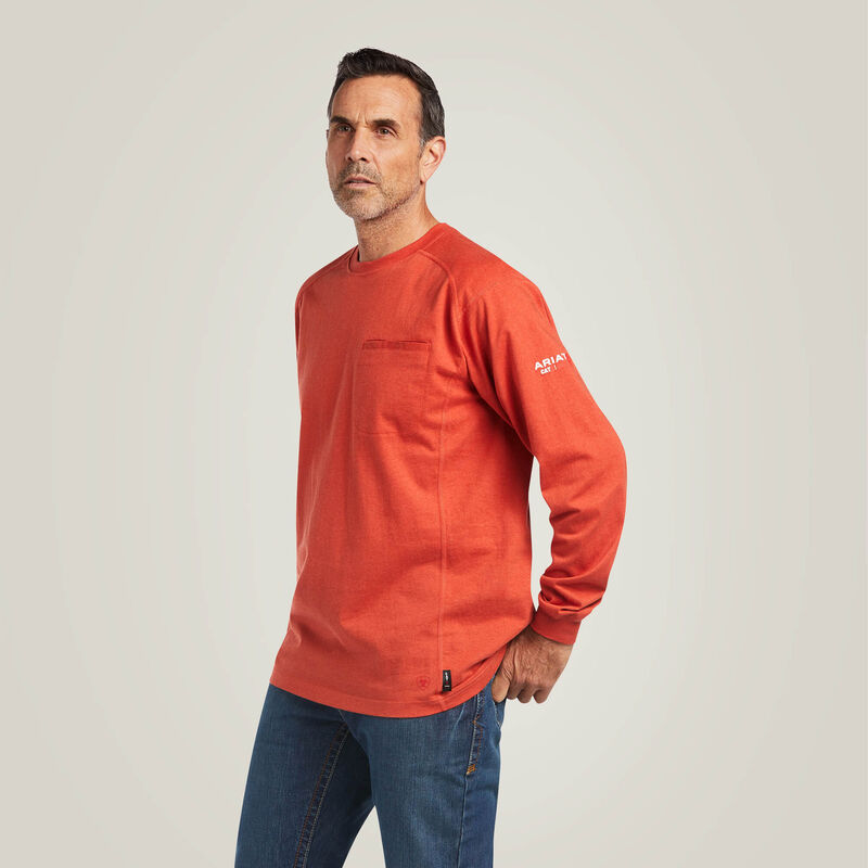 Ariat 10039390 MENS FR AIR CREW LS T-SHRT VOLCANIC