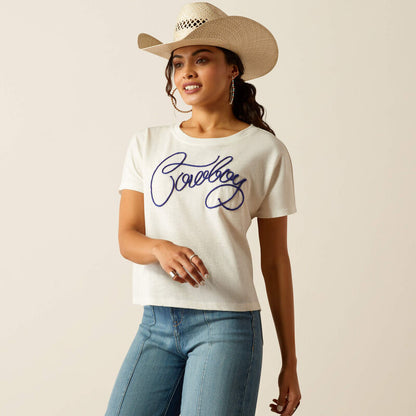 Ariat Womens COWBOY Suoer Soft T-SHIRT CLOUD DANCER