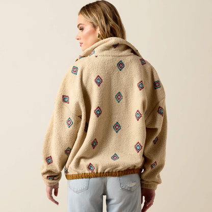 Ariat Women's Sherpa Blocked Jacket- SOUTHWEST EMBROIDERED MOTIF