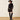 Ariat Nocturne Dress in Black — long sleeve corduroy dress. Full-length view on model.