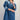 Eesome western yoke mini dress in Denim — piped yoke detail and button front. Front detail on-model.