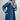 Eesome western yoke mini dress in Denim — two-tone light and dark wash, pointed yokes, hip pocket. Front on-model.
