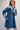 Eesome western yoke mini dress in Denim — two-tone light and dark wash, pointed yokes, hip pocket. Front on-model.