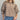 Eesome striped button down cropped shirt in Coco — brown and cream stripe, puff sleeves, pointed collar. Front on-model.