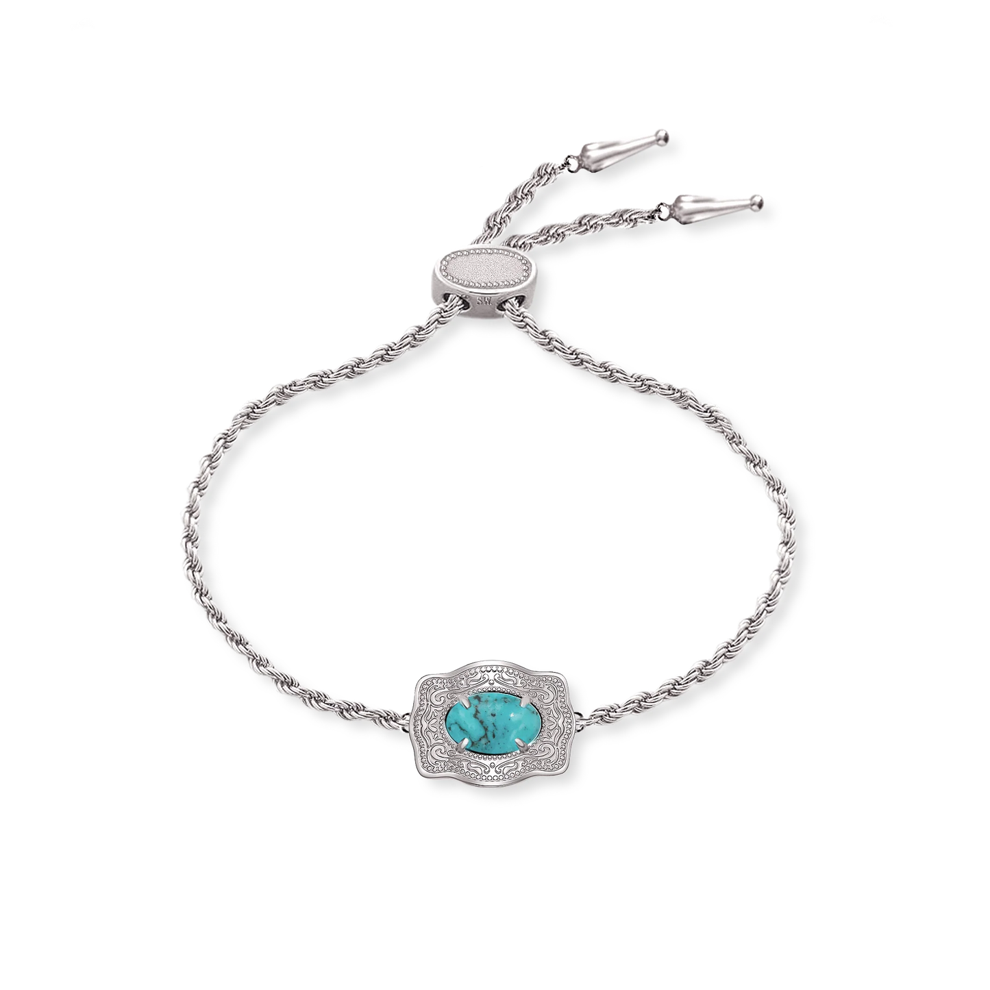 SpurWest Ultra Mini Belt Buckle Bracelet (Oasis) - Silver