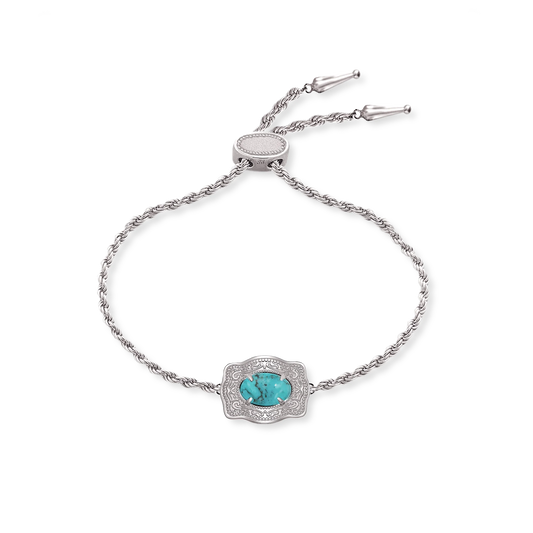 SpurWest Ultra Mini Belt Buckle Bracelet (Oasis) - Silver