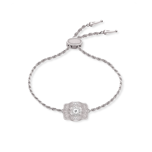 SpurWest Ultra Mini Belt Buckle Bracelet (Amelia Rose) - Silver