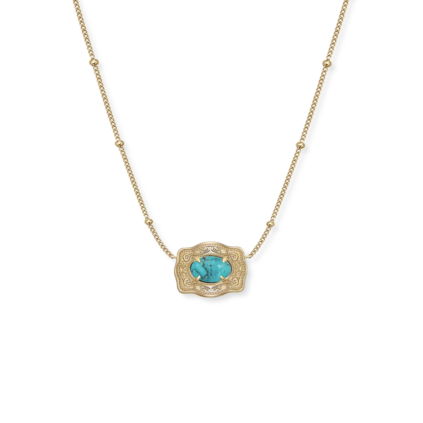 SpurWest Ultra Mini Belt Buckle Necklace (Oasis) - Gold
