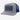 Hooey Rank Stock Hooey Gorra trucker de 5 paneles gris/azul con parche rectangular azul/amarillo/blanco - Talla única