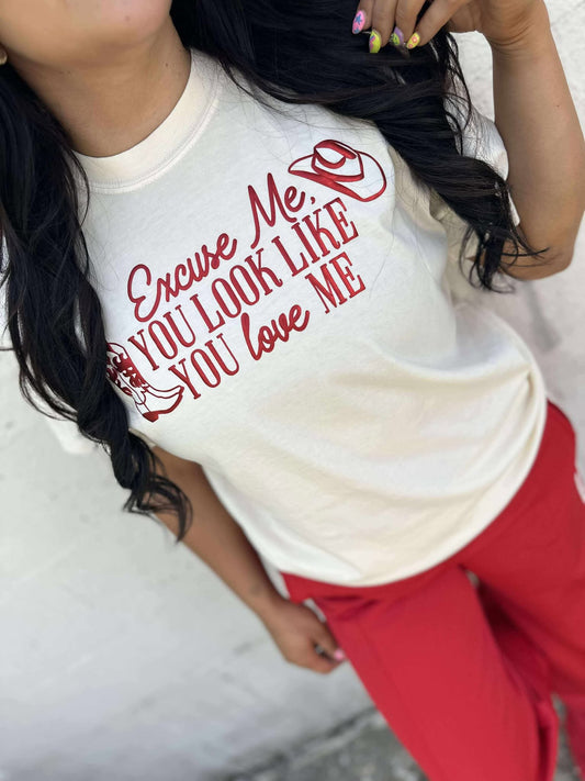 Excuse Me Red Vinyl Tee