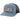 Gorra trucker de 5 paneles Hooey 2659T-BLNV Loop, azul claro/marino, con parche rectangular a rayas multicolores
