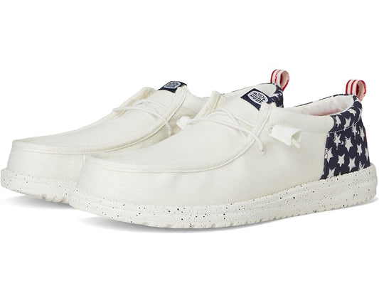 HEY DUDE Wally Funk Americana Stars White/Navy Blue
