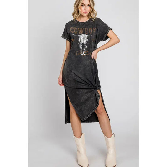 Take Me Away Cowboy Mineral T Shirt Dress