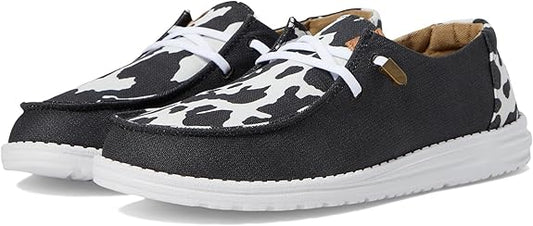 HEY DUDE Wendy Animal Black Cow