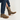 Circle A Western and Work Tecovas The Doc western boots in gravel suede with a broad square toe worn with blue jeans