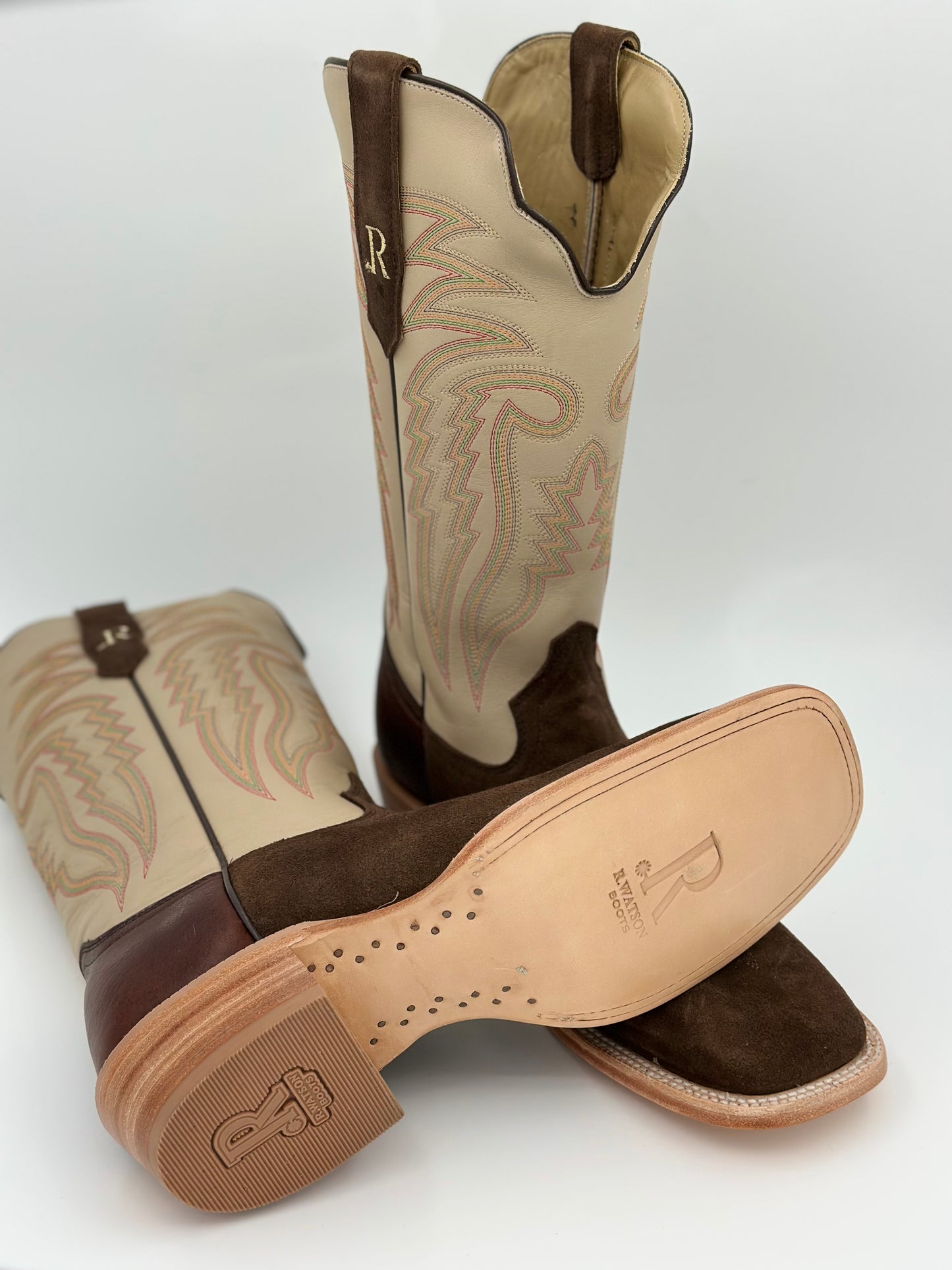 R. Watson  Chocolate Heavy Roughout Cowhide/Bone Sinatra Cowhide