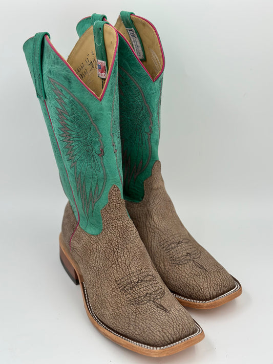 Anderson Bean Exclusive- Tan Amazon Poseidon/Turquoise Mad Dog