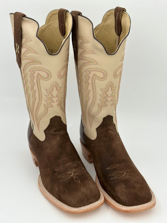 R. Watson  Chocolate Heavy Roughout Cowhide/Bone Sinatra Cowhide